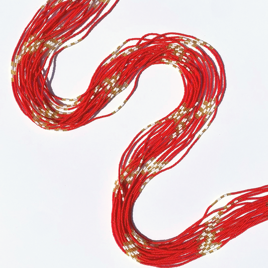Reds Traditional Waist Beads